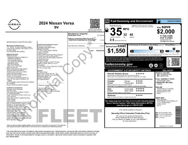 Used 2024 Nissan Versa 1.6 SV Sedan