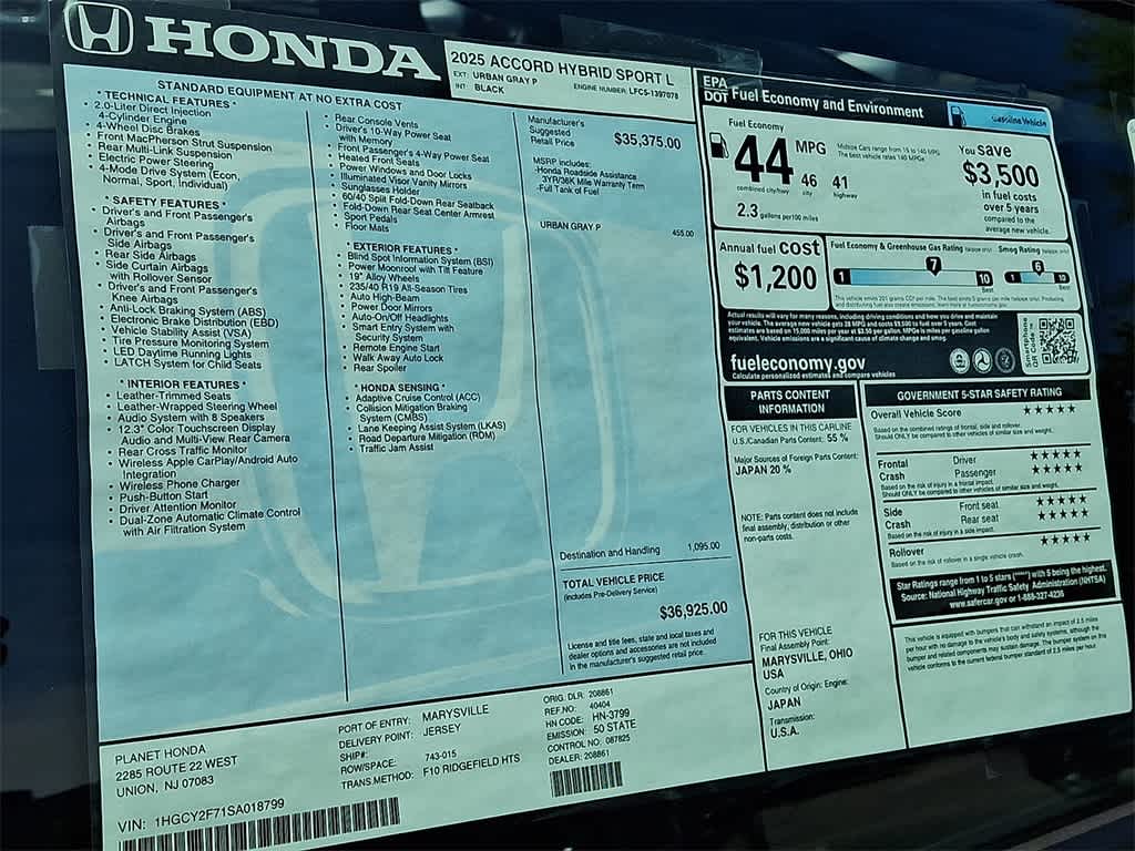2025 Honda Accord Sport-L 14