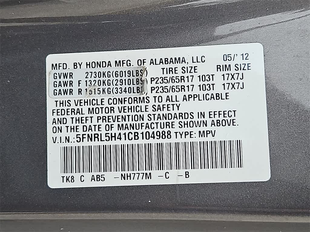Thumbnail: 2012 Honda Odyssey - 26