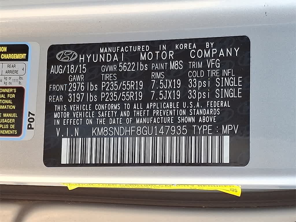 Thumbnail: 2016 Hyundai Santa Fe - 25