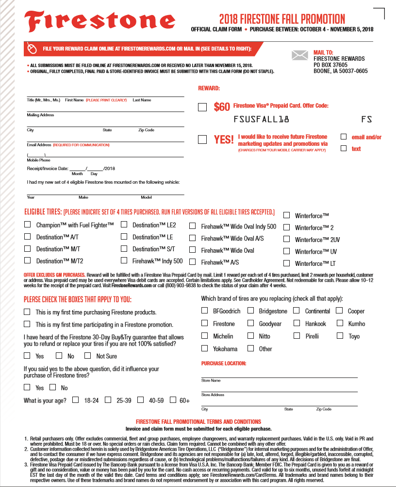 Firestone 50 Rebate Form