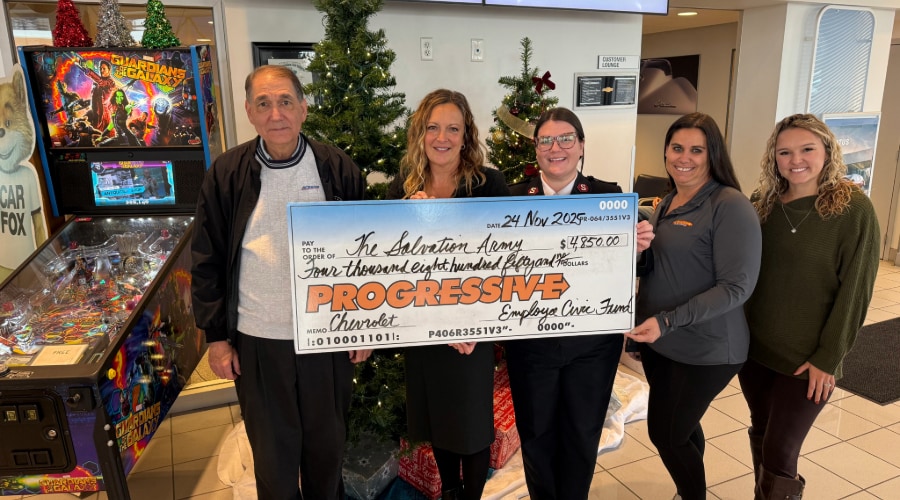 Progressive Chevrolet's Donation to the Salvation Army