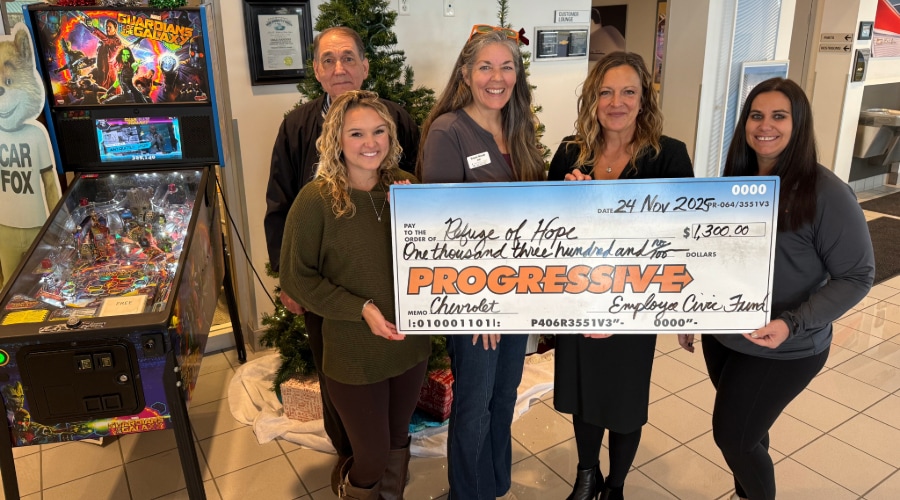 Progressive Chevrolet's Donation to Refuge o Hope 
