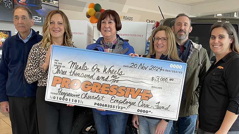 Progressive Chevrolet Donates $3000 to Meals on Wheels