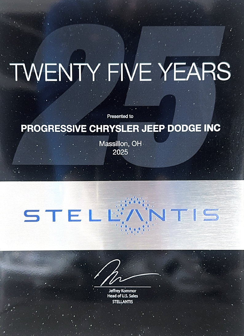 Stellantis awards Progressive for 25 Years of Service