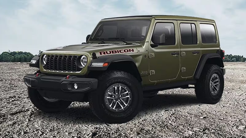 2025 Jeep Wrangler Rubicon new Military Olive Drab Green exterior
