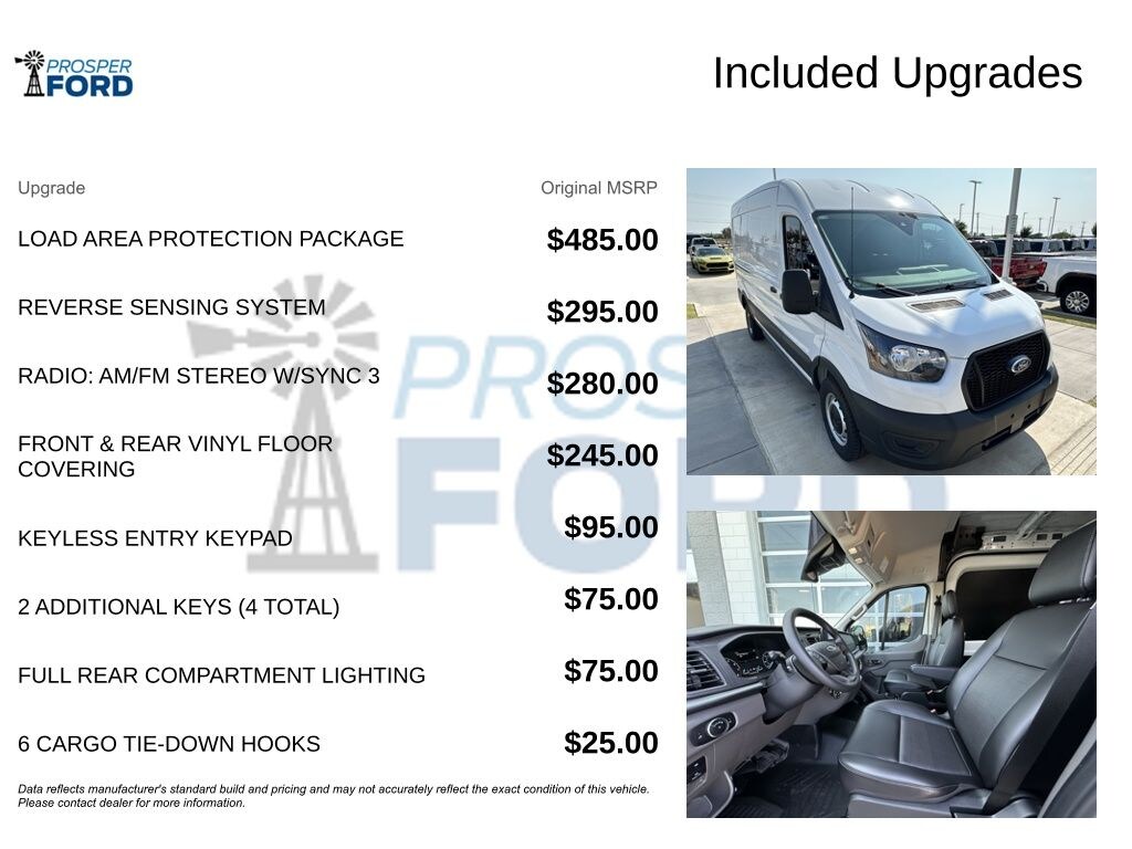 New 2025 Ford Transit Commercial Cargo Van Van Medium Roof Van