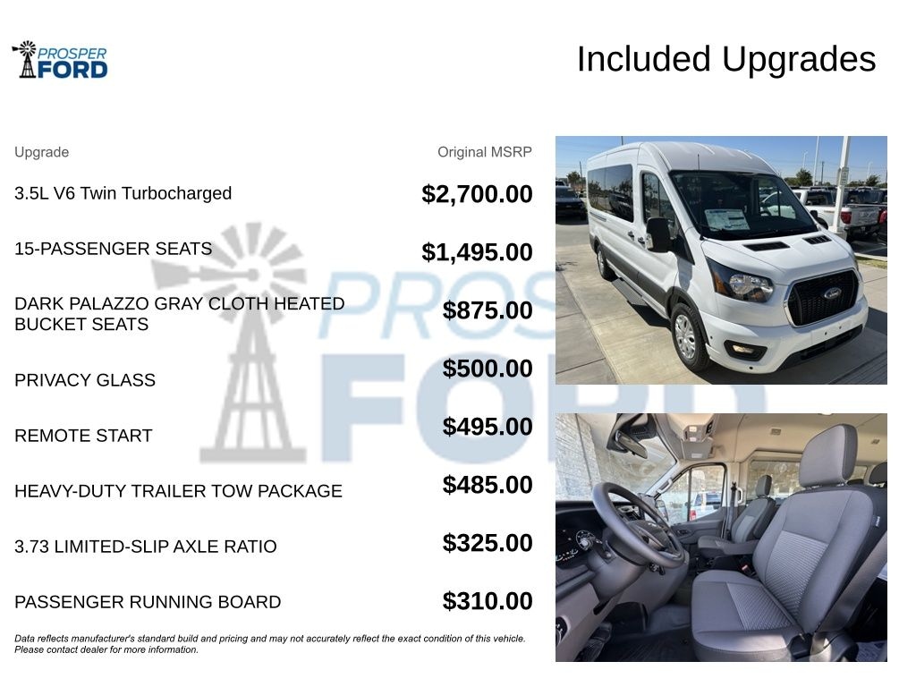 New 2025 Ford Transit Commercial Passenger Van XLT Wagon Medium Roof Van