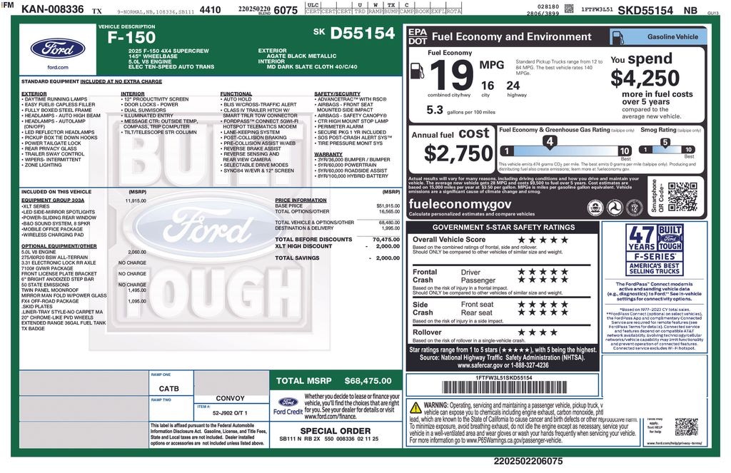 New 2025 Ford F-150 XLT Truck SuperCrew Cab