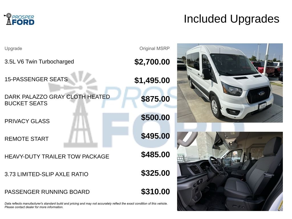 New 2025 Ford Transit Commercial Passenger Van XLT Wagon Medium Roof Van