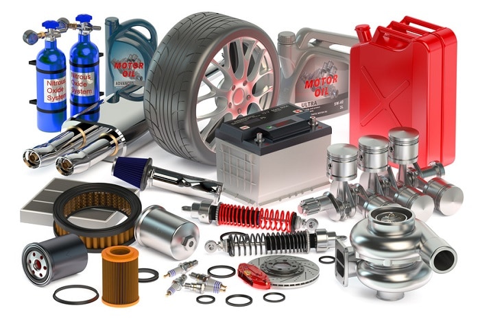 An assortment of GMC parts