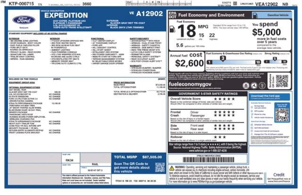 New 2027 Ford Expedition Platinum SUV