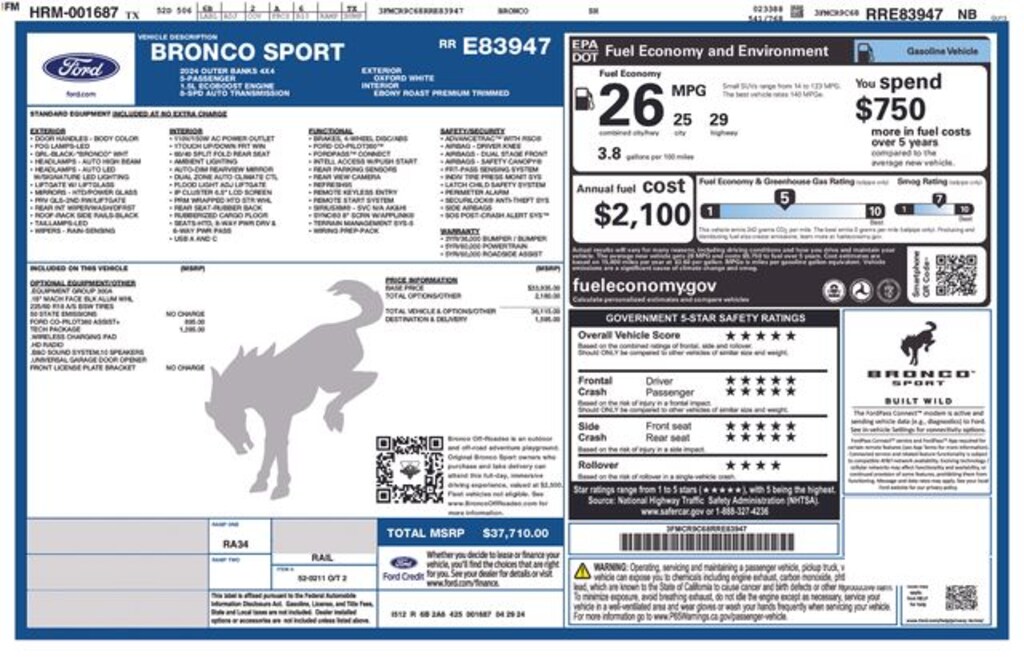 Used 2024 Ford Bronco Sport Outer Banks SUV