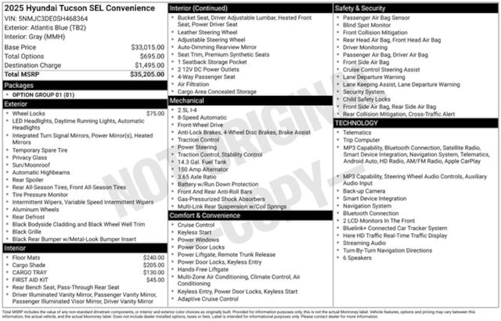 Used 2025 Hyundai Tucson SEL Convenience SUV