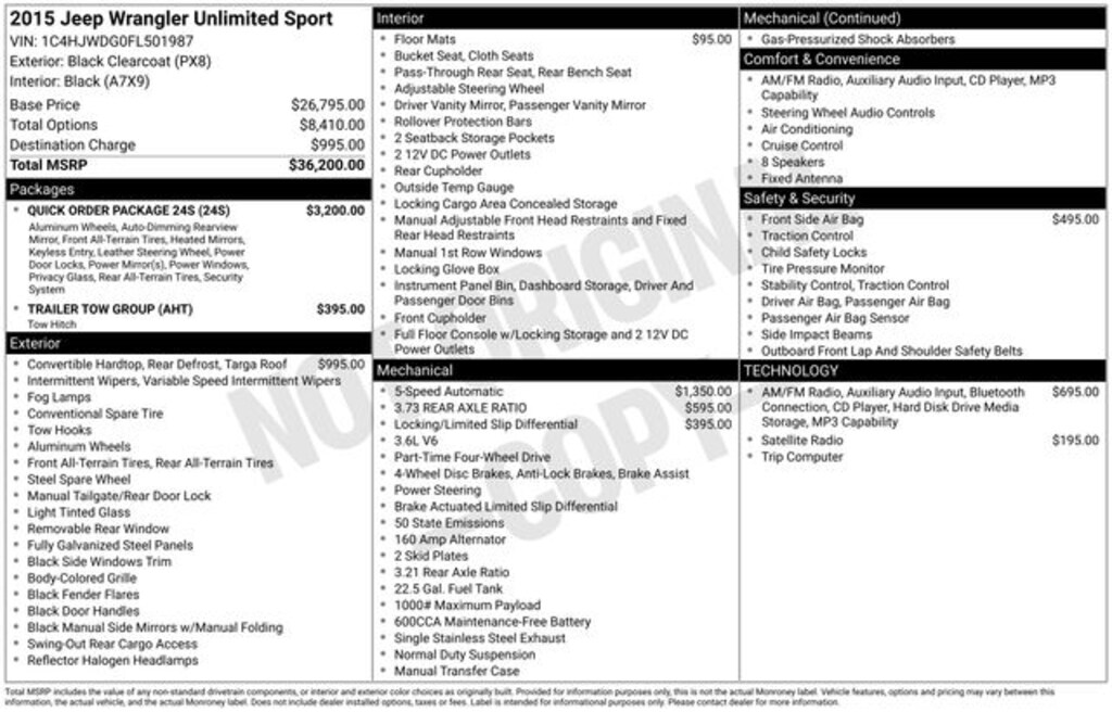 Used 2015 Jeep Wrangler Unlimited Sport SUV