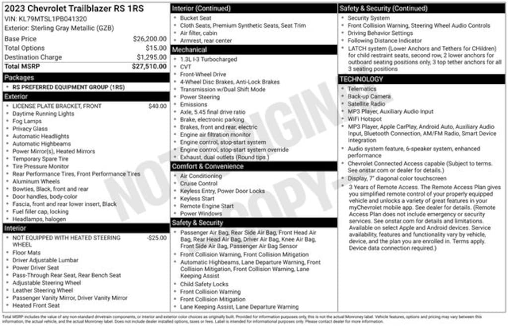 Used 2023 Chevrolet Trailblazer RS SUV