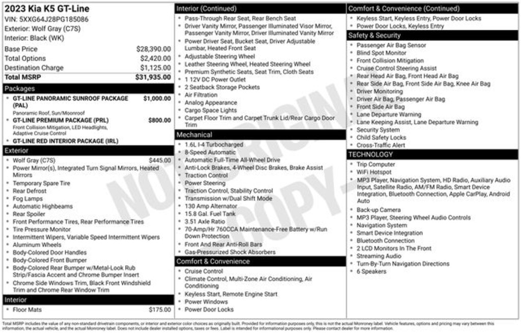 Used 2023 Kia K5 GT-Line Sedan