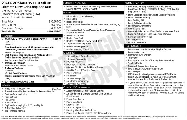 Used 2024 GMC Sierra 3500HD Denali Ultimate Truck