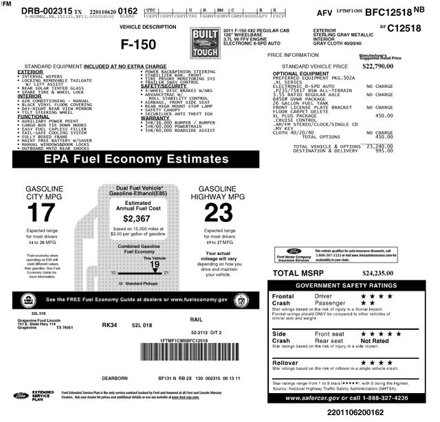 Used 2011 Ford F-150 XL with VIN 1FTMF1CM6BFC12518 for sale in Burkburnett, TX