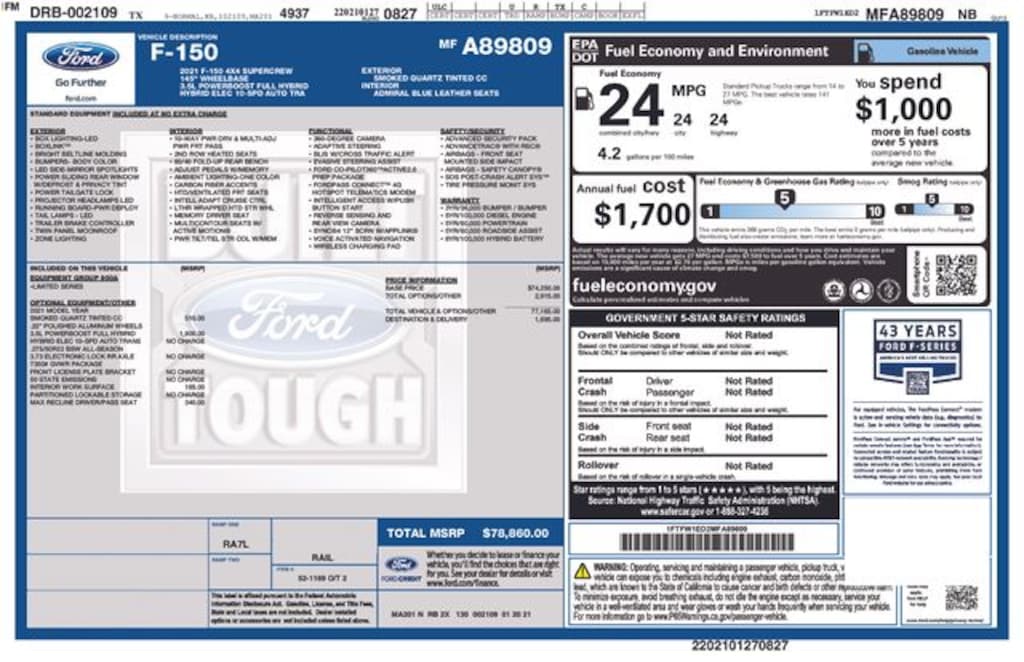 Used 2021 Ford F-150 Limited Truck