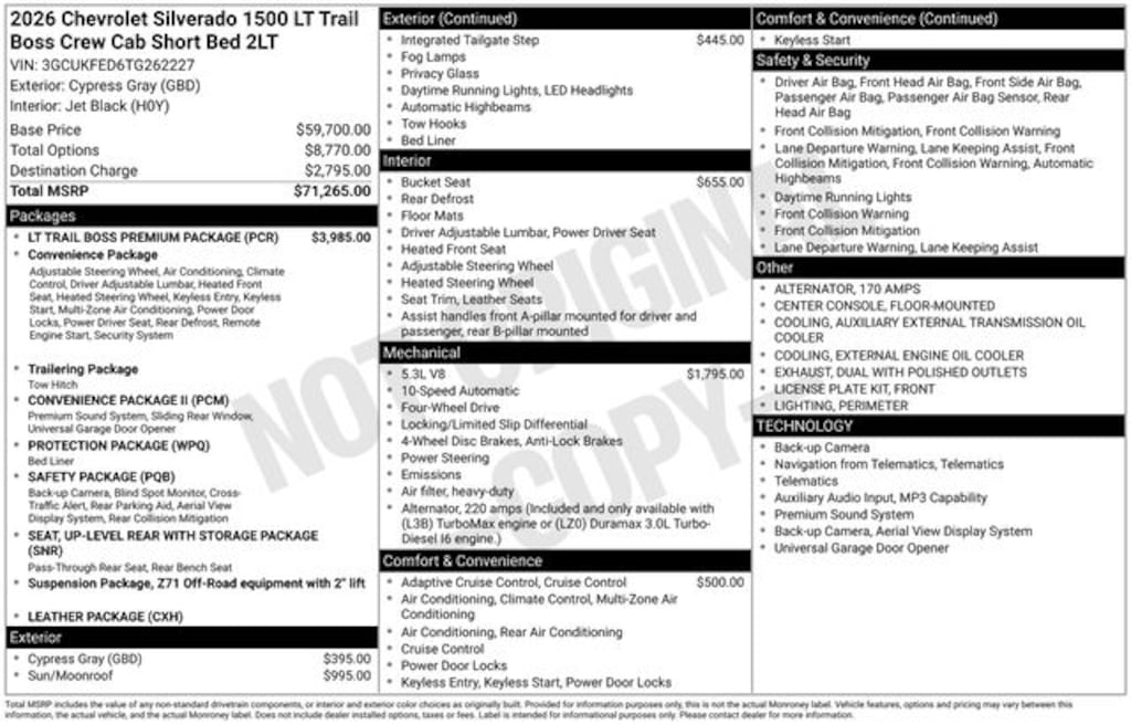 Used 2026 Chevrolet Silverado 1500 LT Trail Boss Truck