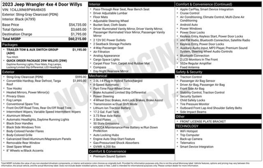 Used 2023 Jeep Wrangler Base 4xe SUV