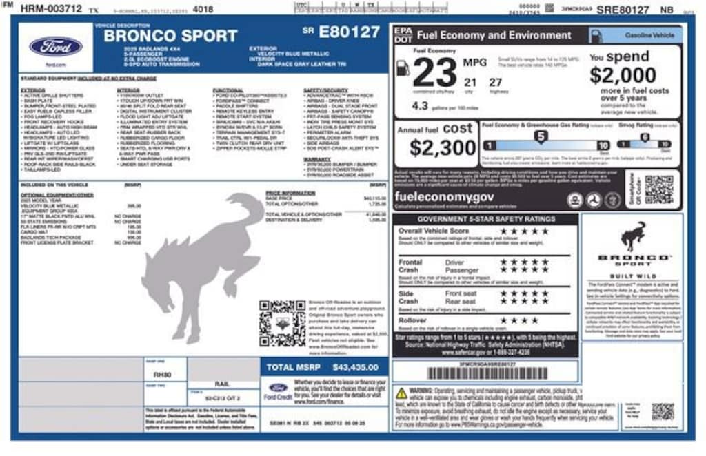 New 2025 Ford Bronco Sport Badlands SUV