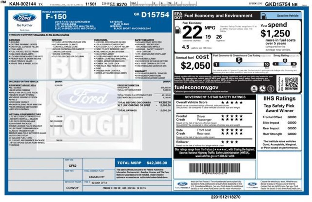 Used 2016 Ford F-150 XLT Truck SuperCrew Cab