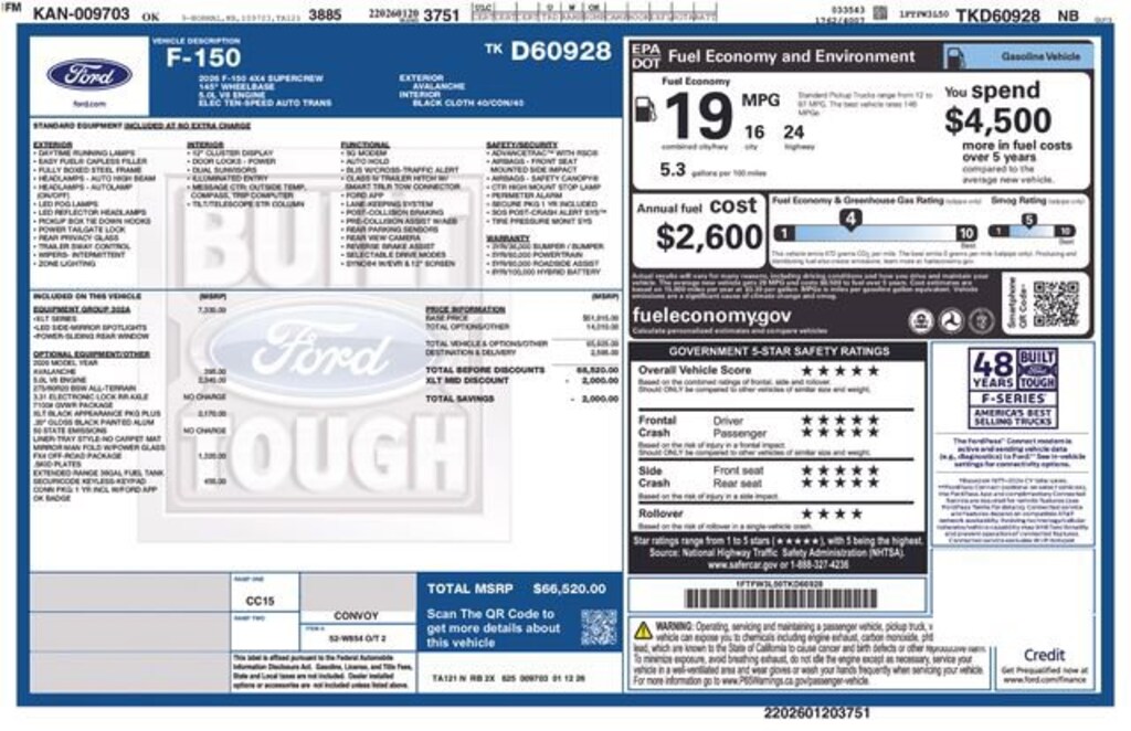 New 2026 Ford F-150 XLT Truck SuperCrew Cab
