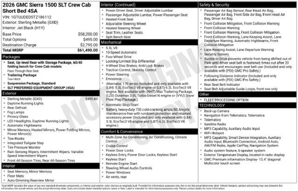 Used 2026 GMC Sierra 1500 SLT Truck Crew Cab