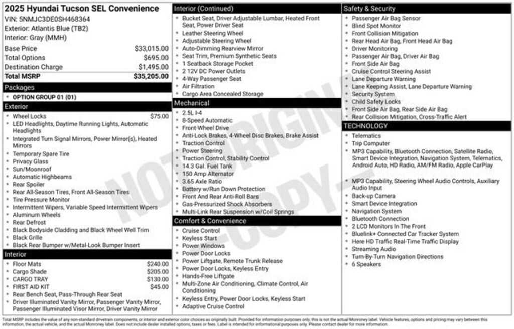 Used 2025 Hyundai Tucson SEL Convenience SUV