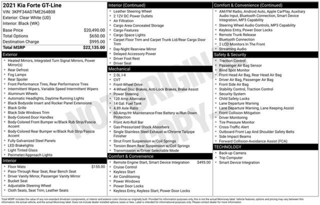 Used 2021 Kia Forte GT-Line Sedan