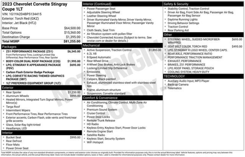 Used 2023 Chevrolet Corvette Stingray 1LT Coupe