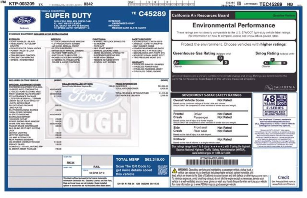New 2026 Ford F-250 Truck Crew Cab