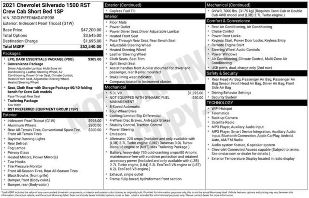 Used 2021 Chevrolet Silverado 1500 RST Truck Crew Cab