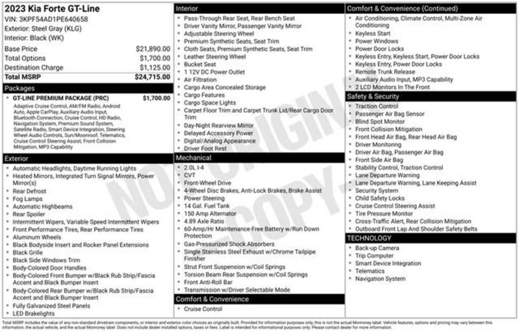 Used 2023 Kia Forte GT-Line Sedan