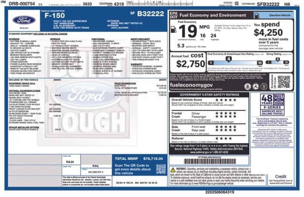 Used 2025 Ford F-150 King Ranch Truck SuperCrew Cab