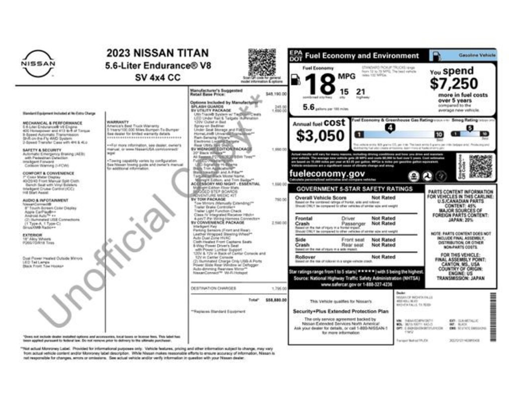 Used 2023 Nissan Titan Midnight Edition Truck Crew Cab