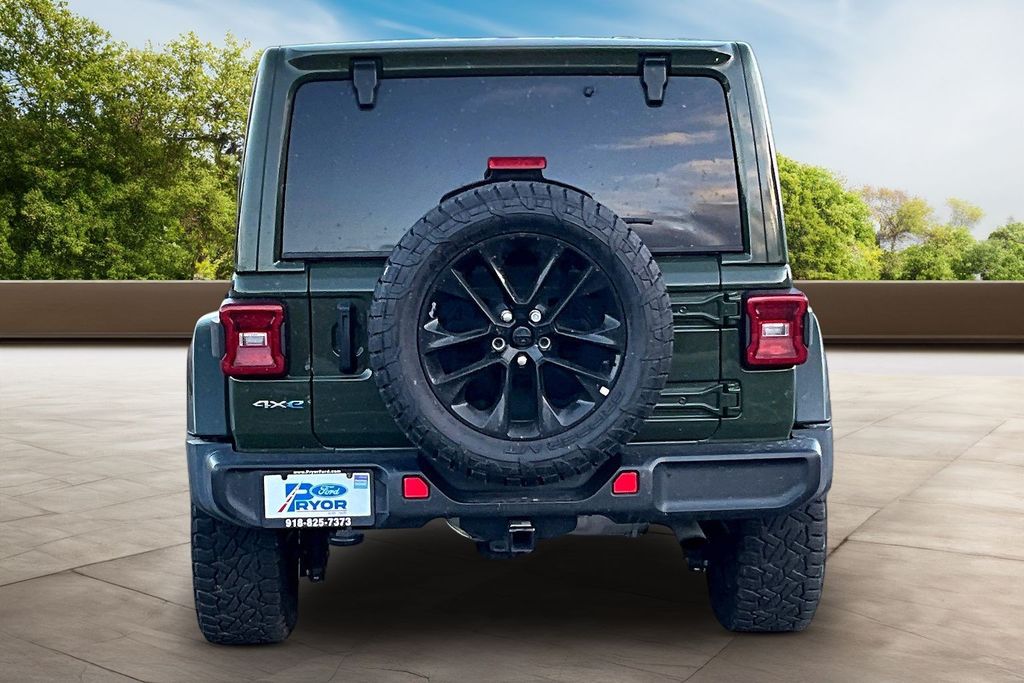 Used 2021 Jeep Wrangler Unlimited Sahara 4XE with VIN 1C4JJXP64MW732283 for sale in Pryor, OK