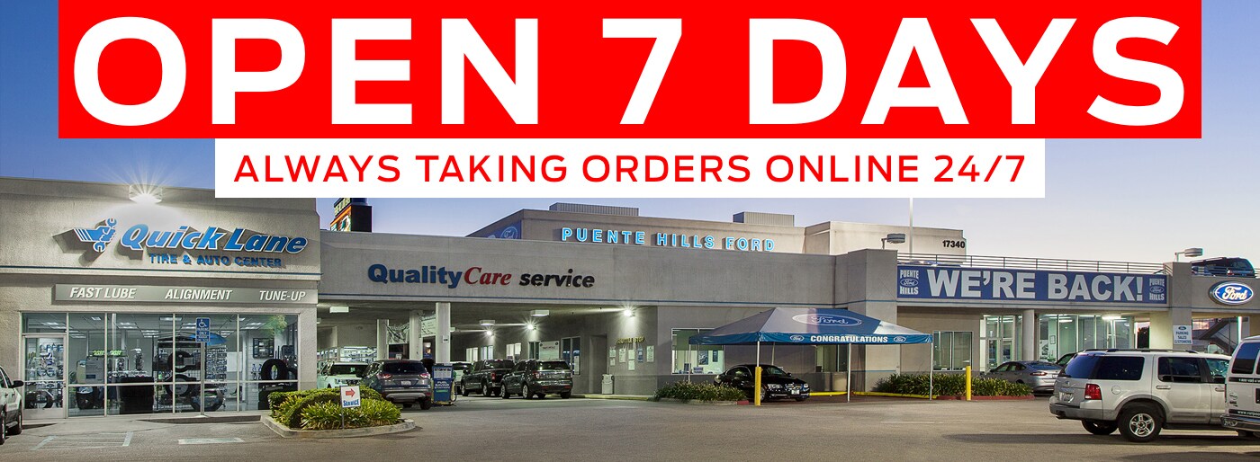 Were Open 7 Days A Week And You Can Order Online 24 7 Using The Form Below At Puente Hills Ford Our Parts Department Is Dedicated Were Open 7 Days A Week And You Can Order Online 24 7 Using The Form Below At Puente Hills Ford Our Parts Department Is Dedicated