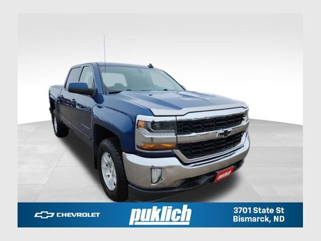 Deep Ocean Blue Metallic 2018 Chevrolet Silverado 1500 LT Crew Cab 4WD Pickup Truck Four-Wheel Drive Automatic