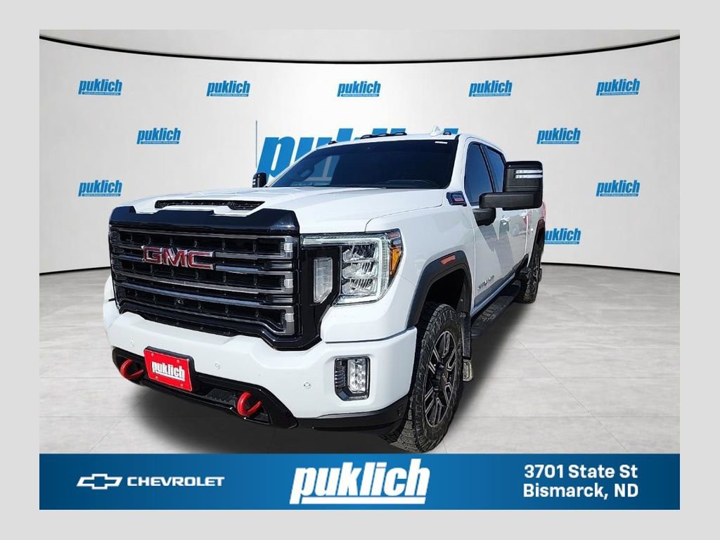 Summit White 2021 GMC Sierra 2500HD AT4 Crew Cab 4WD Pickup Truck Four-Wheel Drive Automatic