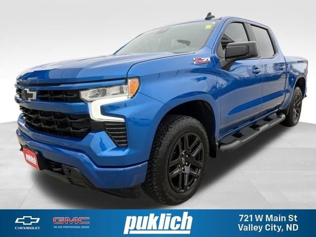 Glacier Blue Metallic 2023 Chevrolet Silverado 1500 RST Crew Cab 4WD Pickup Truck Four-Wheel Drive Automatic