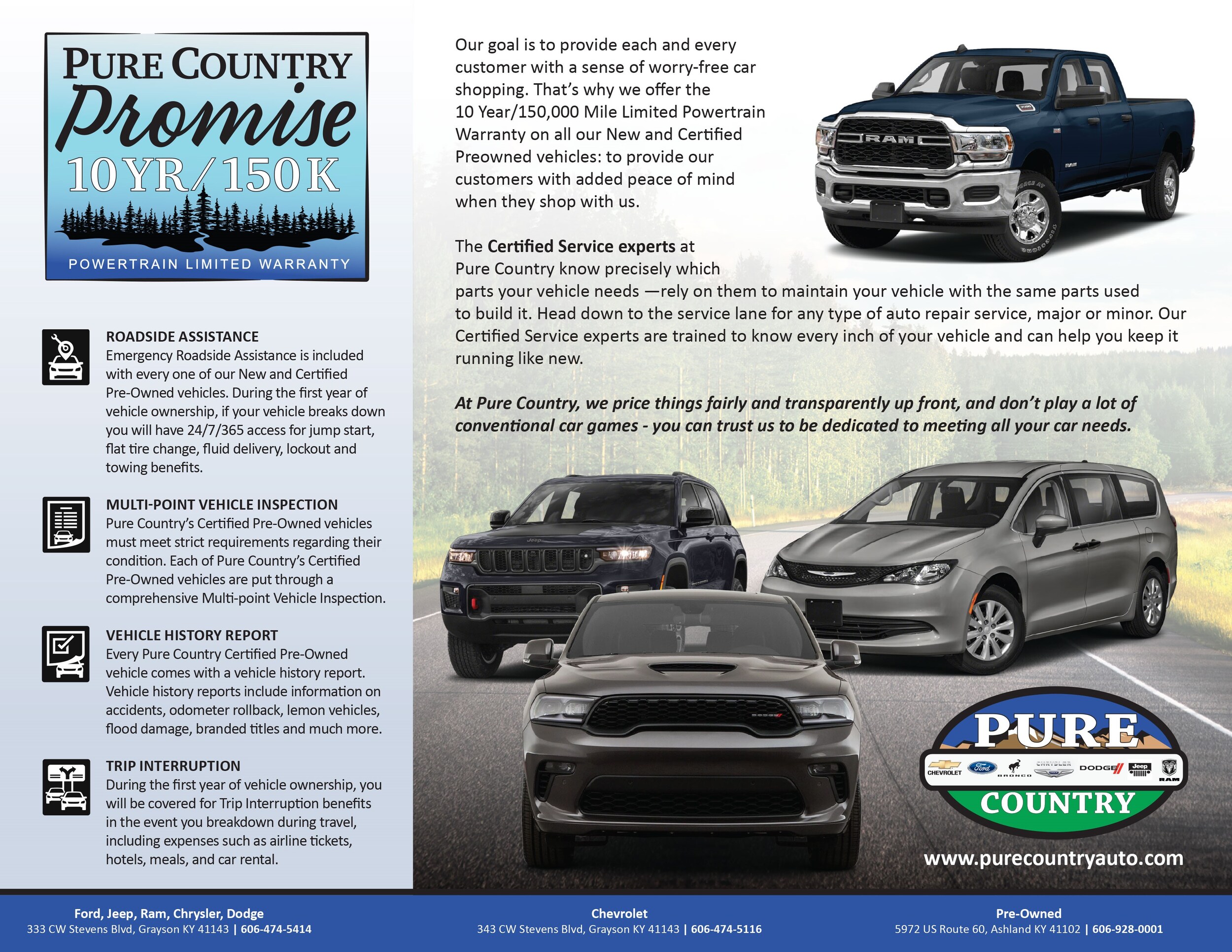Lifetime Powertrain Warranty Pure Country Chrysler Dodge Jeep Ram