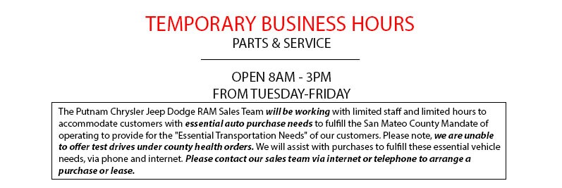 Putnam Chrysler Jeep Dodge Burlingame Ca New 2020