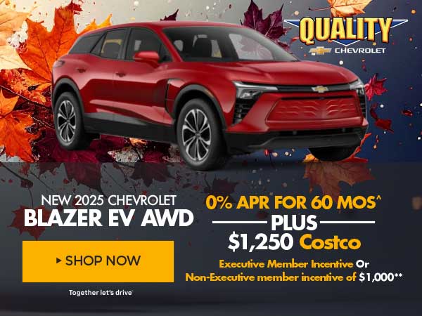 New 2025 Chevrolet Blazer EV AWD 0% APR for 60 months