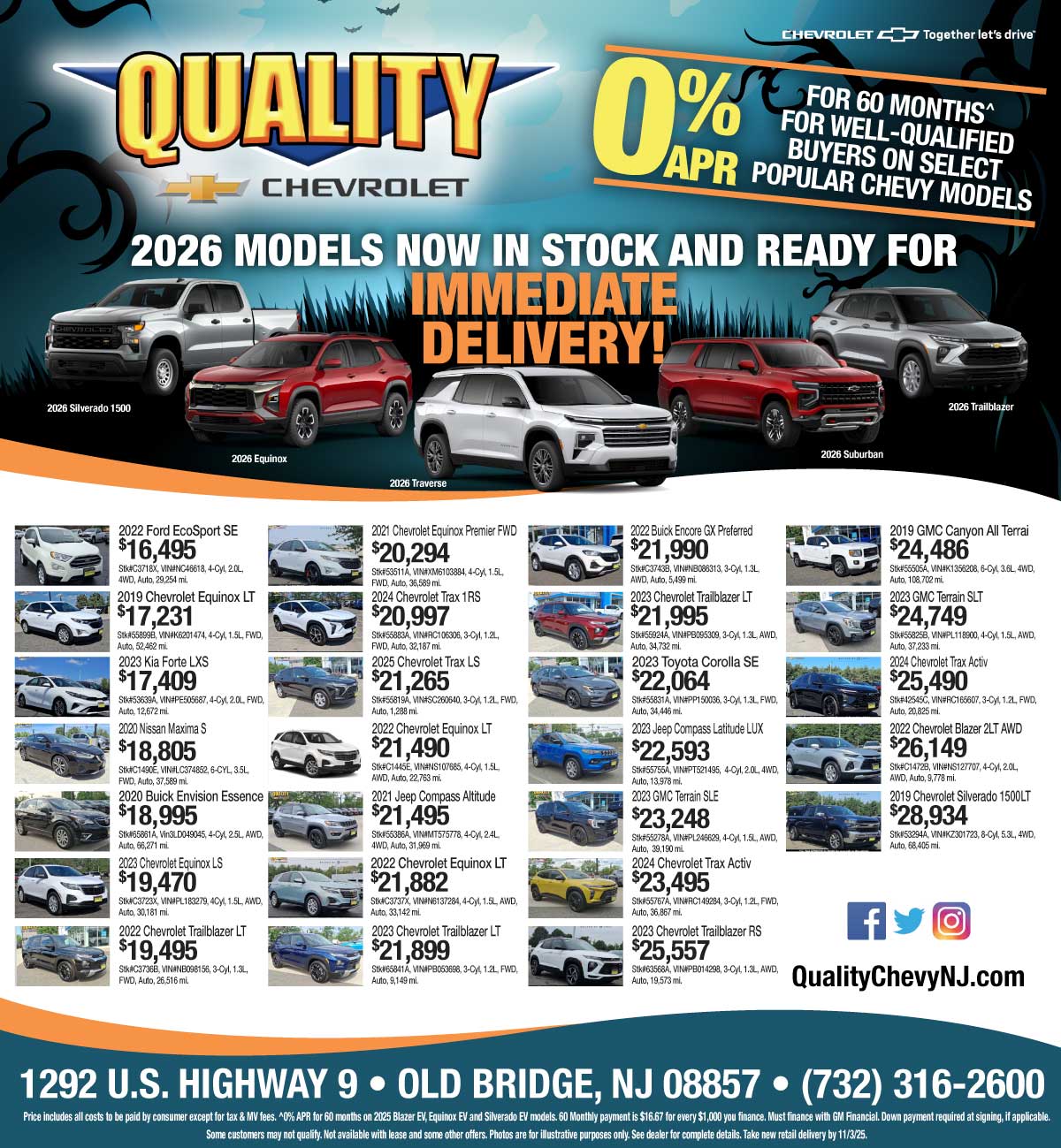 Quality Chevrolet New and Pre-Owned Specials