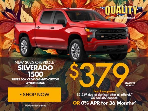 New 2025 Chevrolet Silverado 1500 Lease for $379 mo. 36 mos.