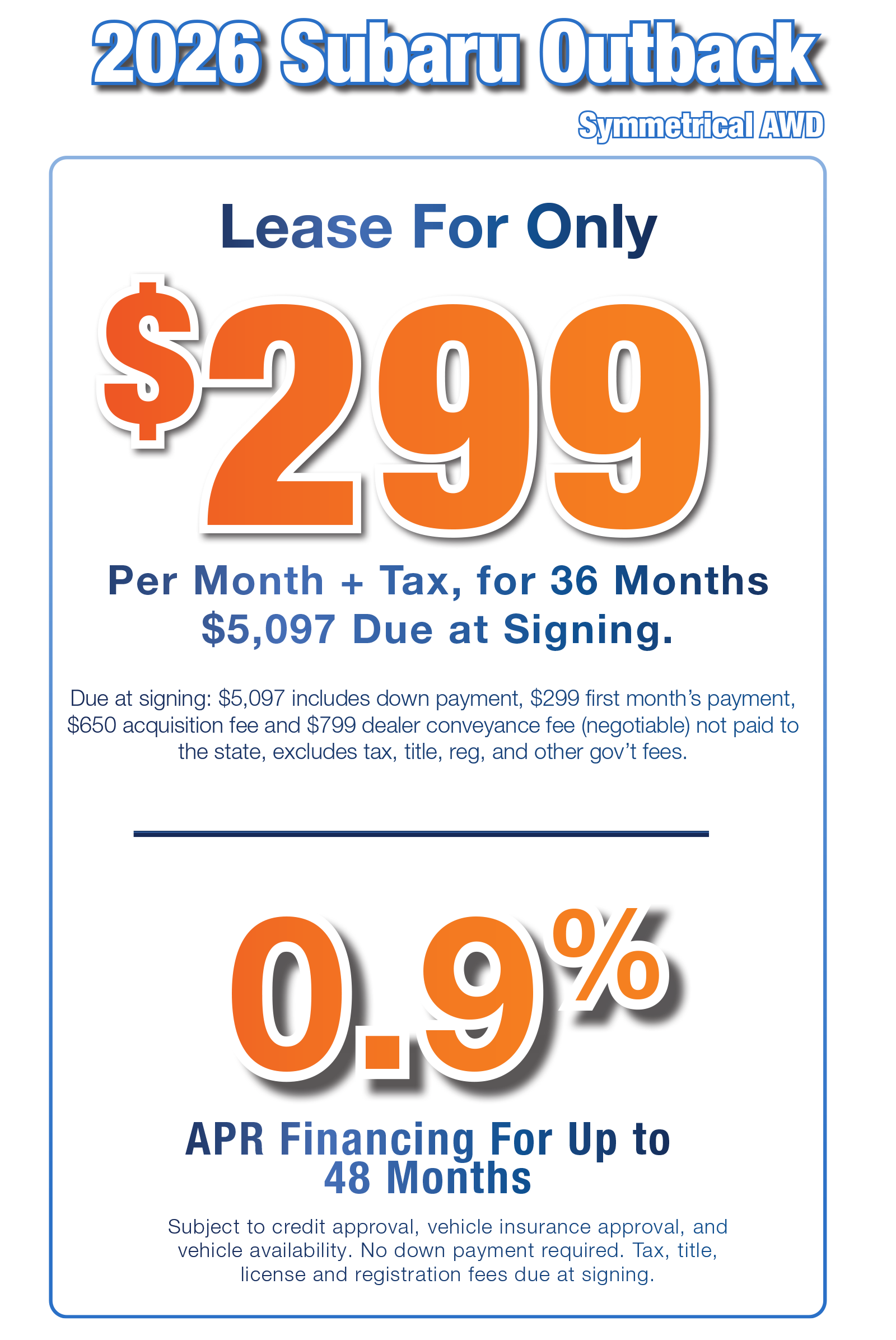 2026 Subaru Outback Offer