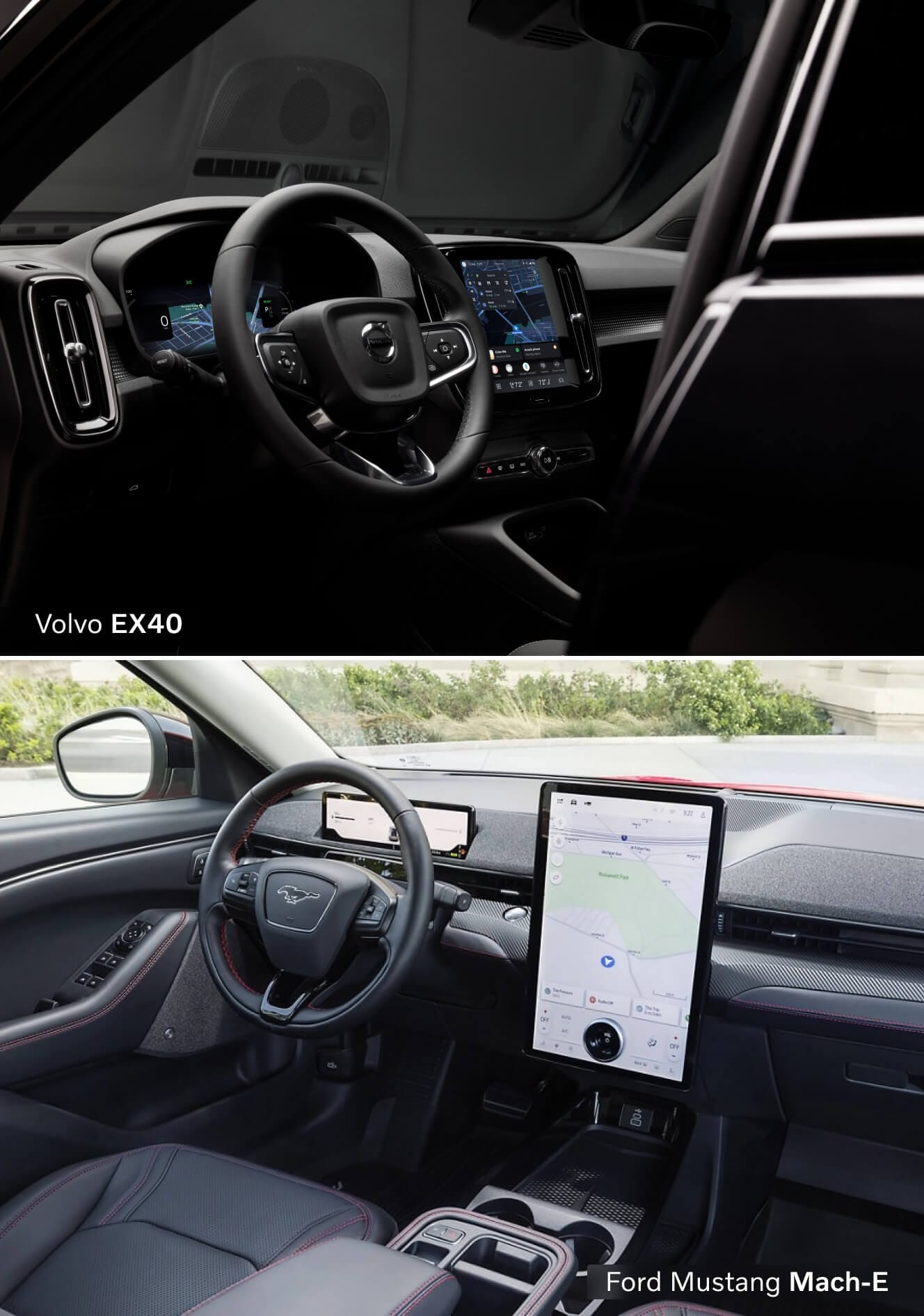 Premium Ford Mustang Mach-E vs. Volvo EX40 Interior Features